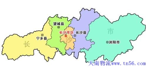 东莞到长沙市物流舆图